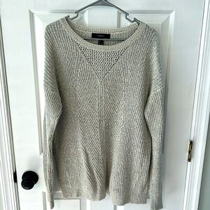Forever21 (L) chunky knit sweater (light gray/cream marled)